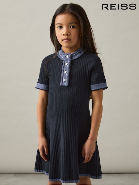Reiss Ruby Contrast-Trim Rib-Knit Dress (AT9569) | 95 €