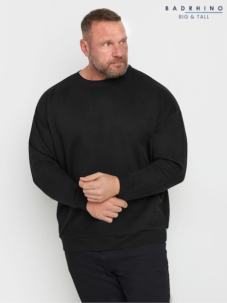 BadRhino Big & Tall Black Workwear Crewneck Sweatshirt (AT9612) | R$ 285