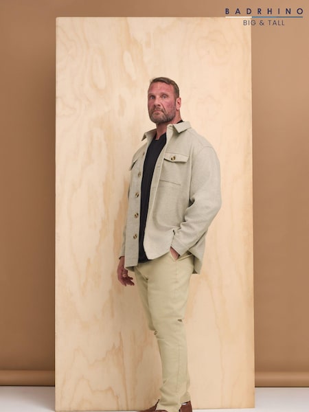 Бежевий - Куртка-сорочка BadRhino Big & Tall Premium Button Down (AT9617) | 3 605 грн