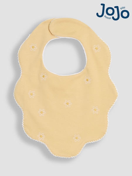 JoJo Maman Bébé Yellow 100% Cotton Scalloped Bib (AT9842) | €10