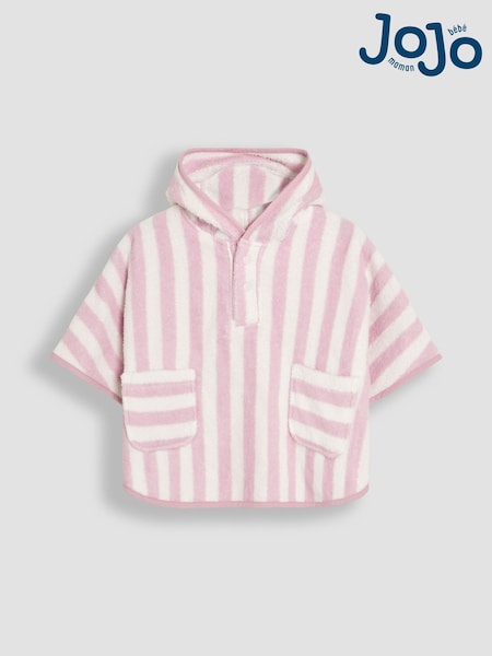 JoJo Maman Bébé Pink Stripe Towelling Poncho (AT9843) | €40 - €44