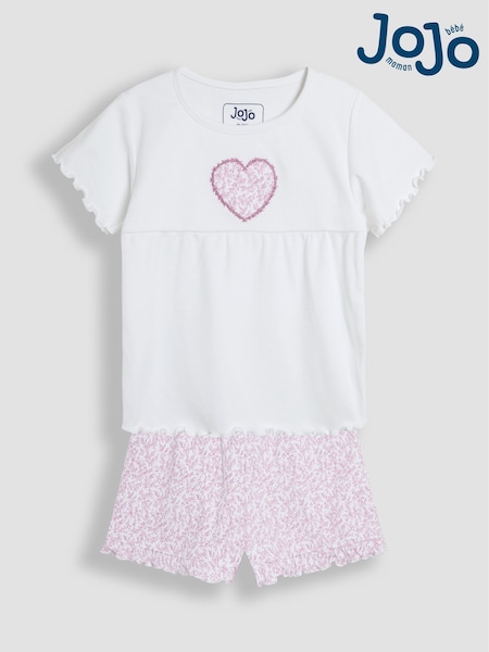 JoJo Maman Bébé Heart Embroidered Jersey Pyjamas (AT9856) | 34 €