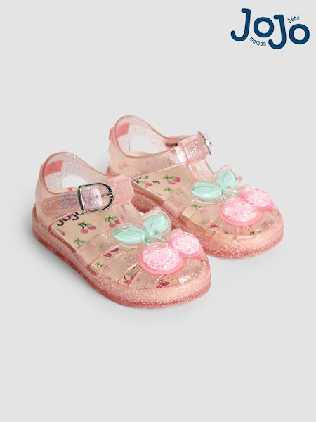 JoJo Maman Bébé Pink Cherry Jelly Sandals (AT9858) | AED87 - AED99