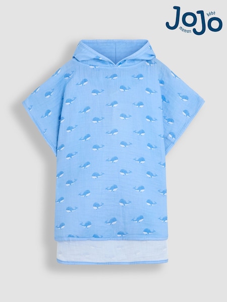 JoJo Maman Bébé 100% Cotton Whale Muslin Poncho (AT9862) | 38 € - 41 €