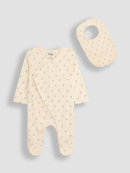 JoJo Maman Bébé Cotton Footed Sleepsuit and Bib Set 2 Piece (AT9868) | 34 €