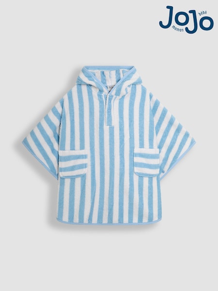 JoJo Maman Bébé Blue Stripe Towelling Poncho (AT9869) | €40 - €44