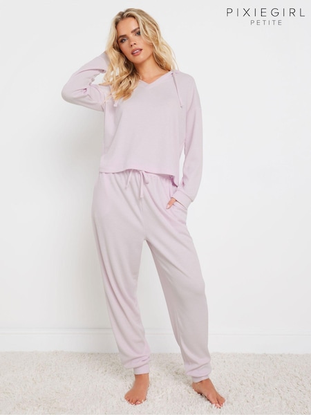 PixieGirl Petite Pink Lounge Waffle Joggers (AT9918) | R$ 275