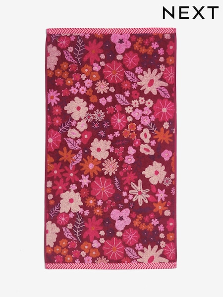 Floral Print 100% Cotton Towel (AT9938) | ‏6 ر.ع.‏ - ‏11 ر.ع.‏