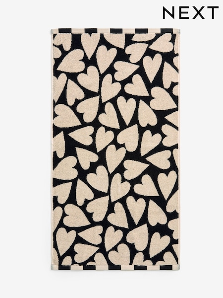 Heart Print 100% Cotton Towel (AT9951) | R$ 80 - R$ 175
