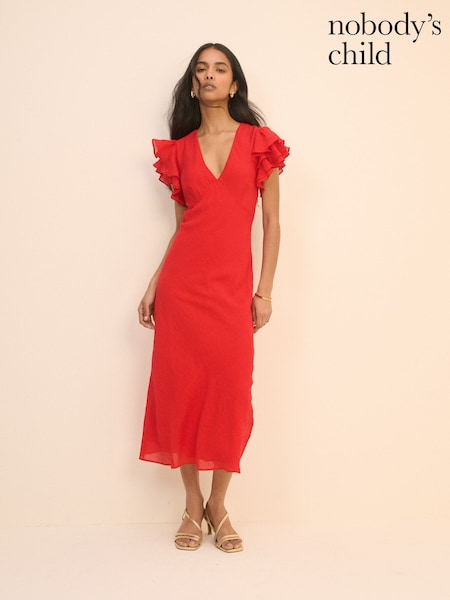 Red - Nobodys Child Layla Midi Dress