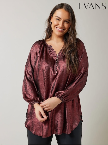 Rot - Evans Tunika mit Foliendesign (AU0059) | 32 €