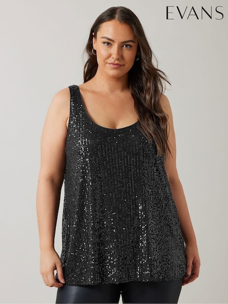 Evans Sequin Mesh Black Vest (AU0119) | 150 LEI
