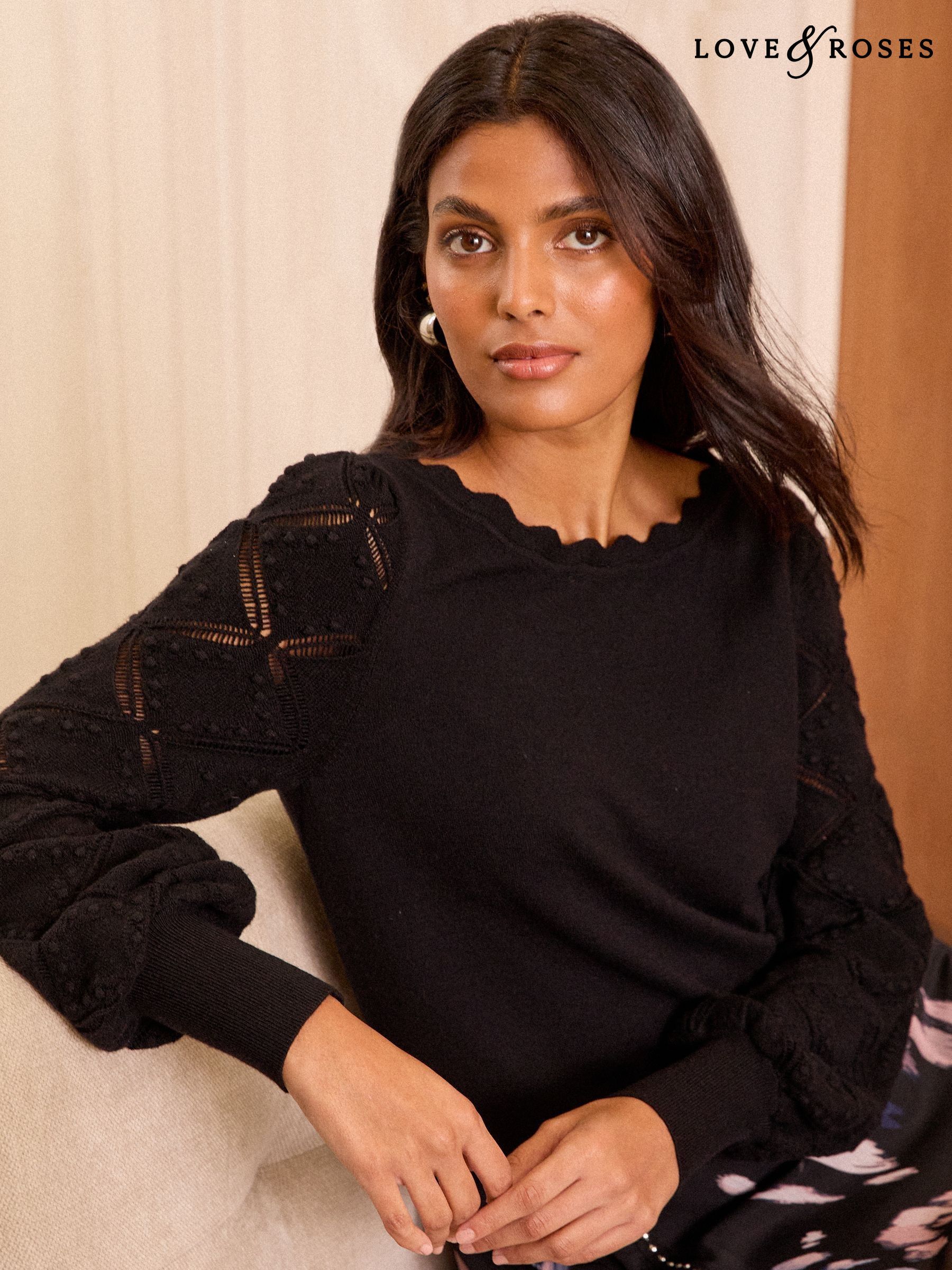 Women s Black Jumpers Knitted Black Sweaters For Ladies Next