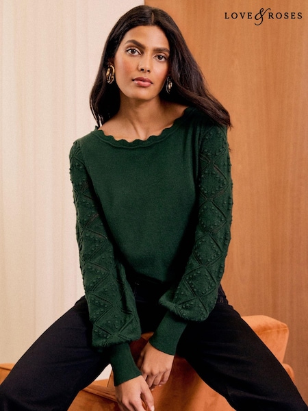Love & Roses Fine Gauge Stitch Detail Jumper (AU0143) | 203 LEI