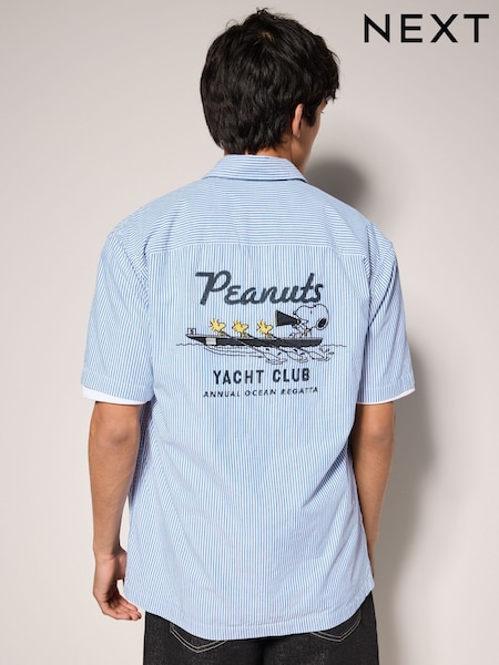 Blue Snoopy Printed Short Sleeve Shirt (AU0145) | €51