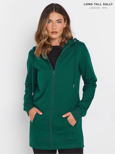 أخضر - Long Tall Sally Long Line Zip Hoodie (AU0258) | ‏227 د.إ.‏