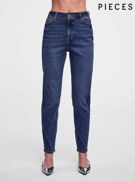Albastru - PIECES Mom Fit Jeans (AU0297) | 261 LEI