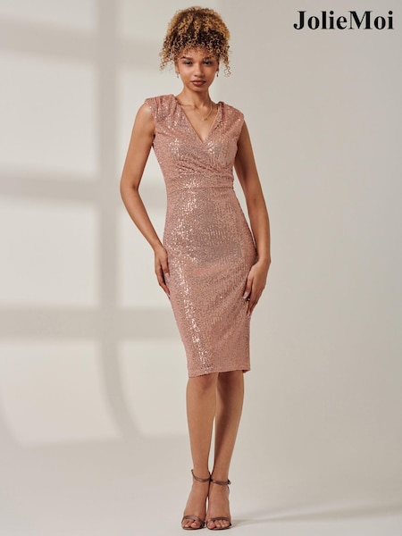Jolie Moi Sequin Sleeveless Hourglass Dress (AU0320) | €39