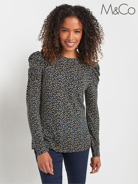 M&Co Ditsy Puff Sleeve Top (AU0372) | 23 €
