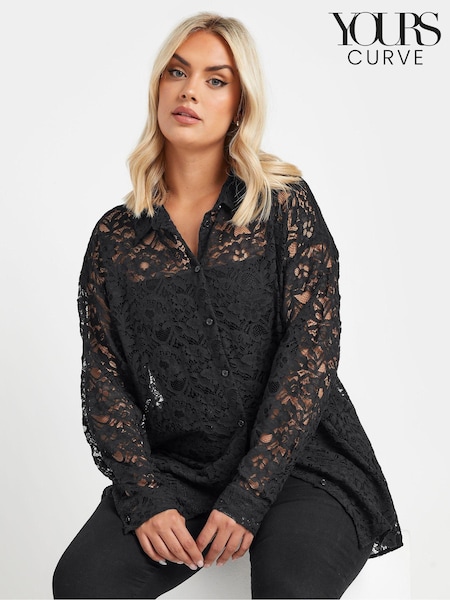 Yours Curve Black Lace Shirt (AU0393) | €44