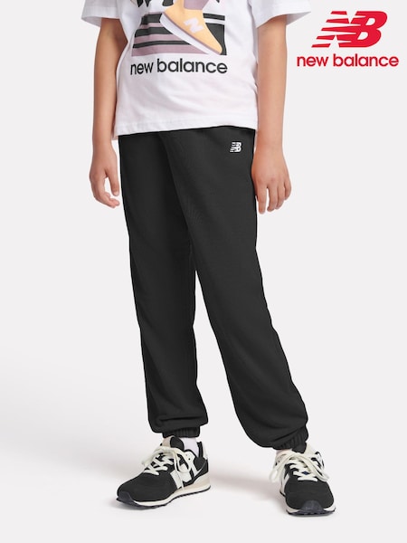 Musta - New Balance Tytöt Small Brush Back Logo Verryttelyhousut (AU0407) | €71 - €85