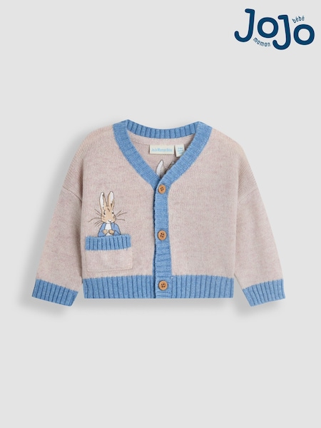 JoJo Maman Bébé Natural Peter Rabbit™ Appliqué 100% Cotton Cardigan (AU0471) | €48 - €51