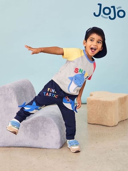 أزرق كحلي قرش - JoJo Maman Bébé Appliqué Joggers (AU0488) | ‏9.500 د.ك.‏ - ‏11 د.ك.‏