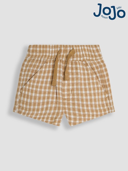 JoJo Maman Bébé Muted Brown Check Textured Gingham Shorts (AU0619) | 1,081 UAH - 1,262 UAH