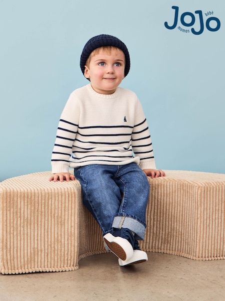 Jojo Maman Bébé Cream Breton Stripe Jumper (AU0634) | ₪121 - ₪136