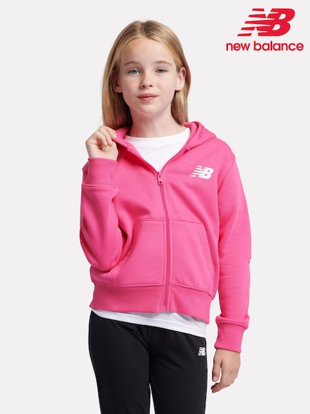 New Balance Pink Girls Brush Back Graphic Zip Hoodie (AU0661) | ₪226 - ₪272