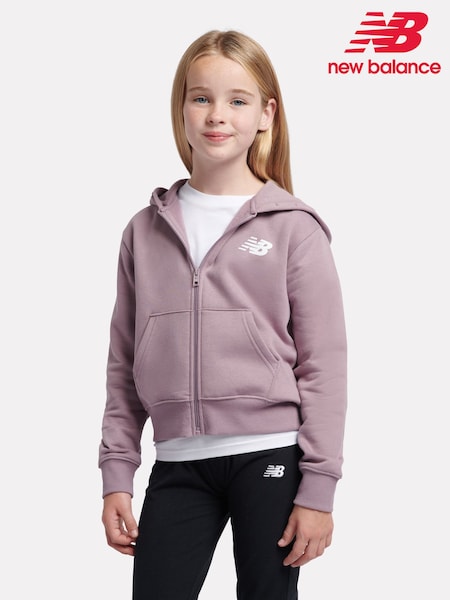 New Balance Purple Girls Brush Back Graphic Zip Hoodie (AU0664) | ₪226 - ₪272