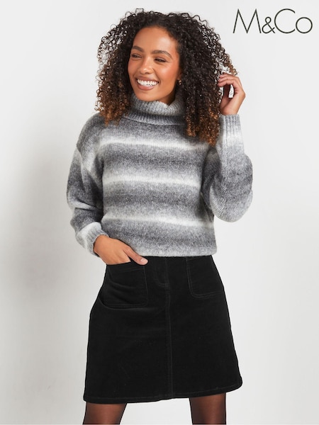 Schwarz - M&Co Corduroy A-Line Skirt (AU0816) | 51 €