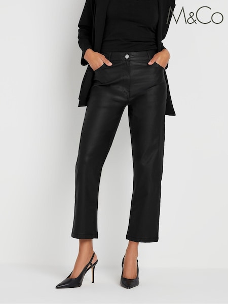 M&Co Black Coated Straight Leg Jeans (AU0820) | €55