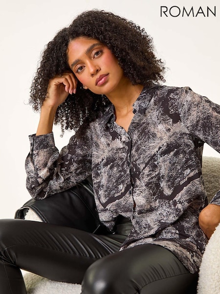 Roman Abstract Print Buttoned Blouse (AU0860) | 59 €