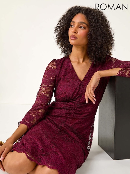 Roman Corded Lace Midi Dress (AU0885) | €98
