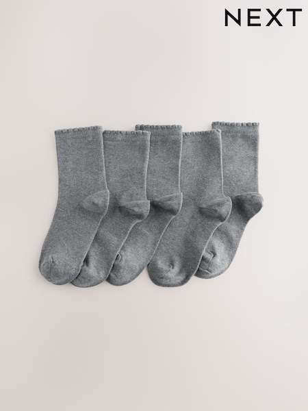 Grau - 5 Pack Cotton Rich School Ankle Socks (AU0901) | 9 € - 10 €