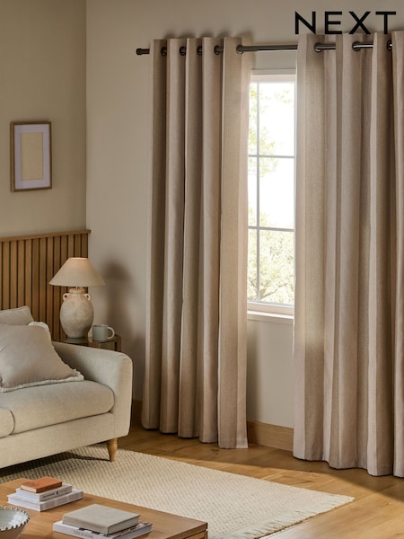 Block Woven Stripe Eyelet Curtains (AU0906) | R$ 440 - R$ 1,080
