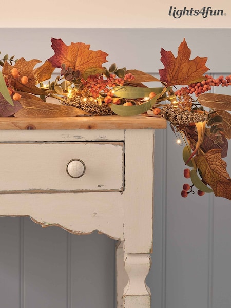 Lights4fun Prelit 1.5m Autumnal Garland