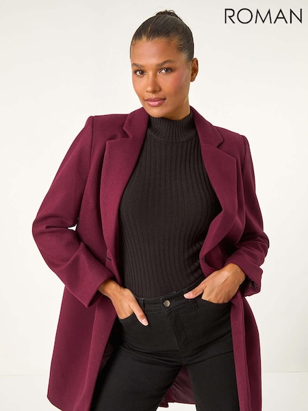 Roman Purple Tailored Single Breasted Coat (AU1051) | €95