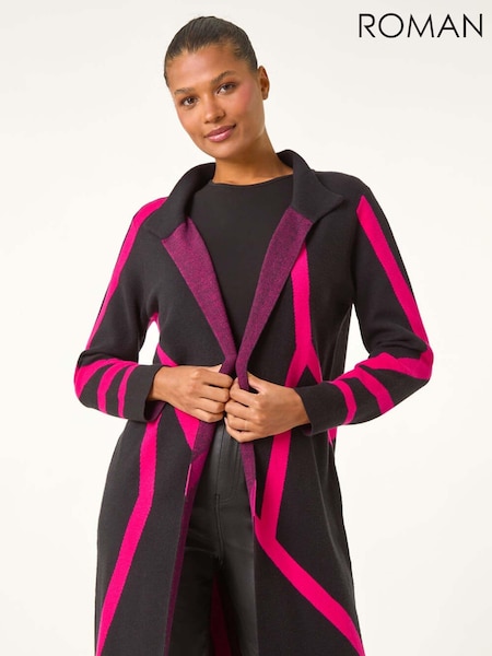 Roman Pink Abstract Patterned Cardigan (AU1068) | €58