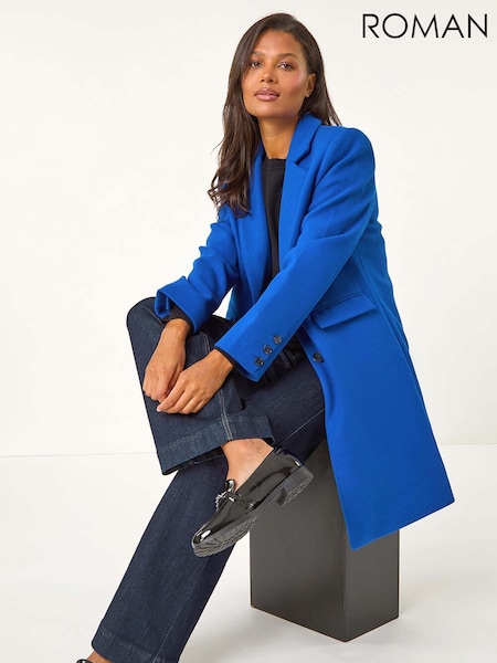 Roman Blue Tailored Single Breasted Coat (AU1080) | 4,506 UAH