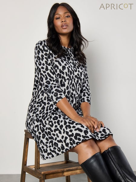 Apricot Grey Cheetah Soft Touch Swing Dress (AU1105) | €44