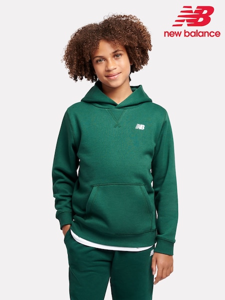New Balance Green Small Boys Brush Back Logo Hoodie (AU1143) | 247 QAR - 297 QAR