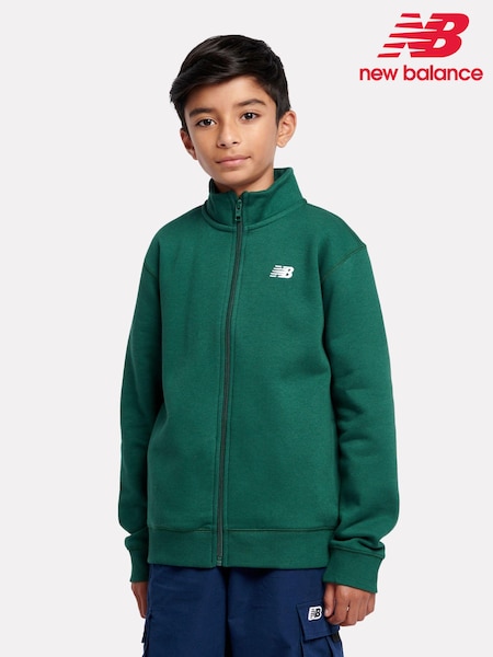 New Balance Green Boys Brush Back Small Logo Funnel Neck Hoodie (AU1146) | ₪251 - ₪302