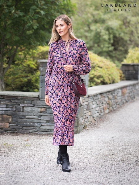 Lakeland Clothing Purple Penelope Woven Midi Dress (AU1179) | €72