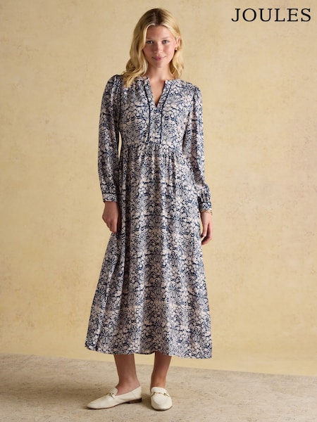 Joules Bethany Blue Midi Dress (AU1191) | R$ 585