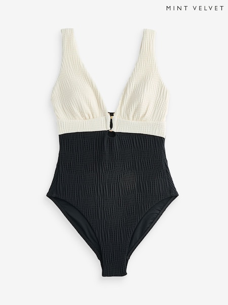 Mint Velvet Hardwear Plunge Tummy Control Swimsuit (AU1219) | ‏347‏₪