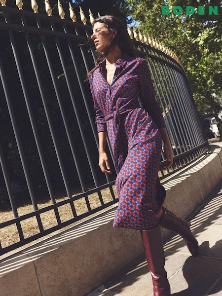 Boden Pink Laura Jersey Midi Shirt Dress (AU1240) | €37