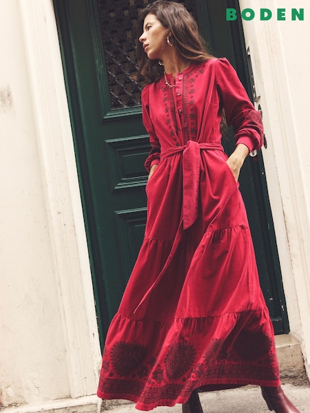Boden Alba Cord Maxi 100% Cotton Dress (AU1244) | ‏779‏₪