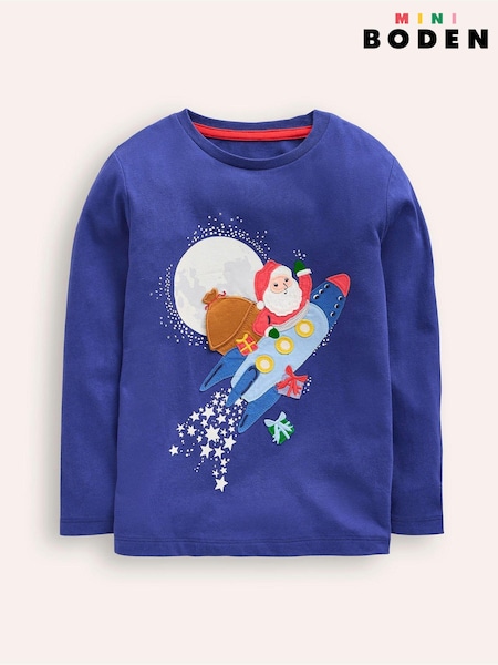 Boden Blue Lift The Flap 100% Cotton Christmas T-Shirt (AU1270) | AED85 - AED93